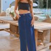 Clothing Pink Diamond | Lavey Midi Skirt - Dark Denim