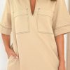 Clothing Madison The Label | Tara Mini Dress - Stone